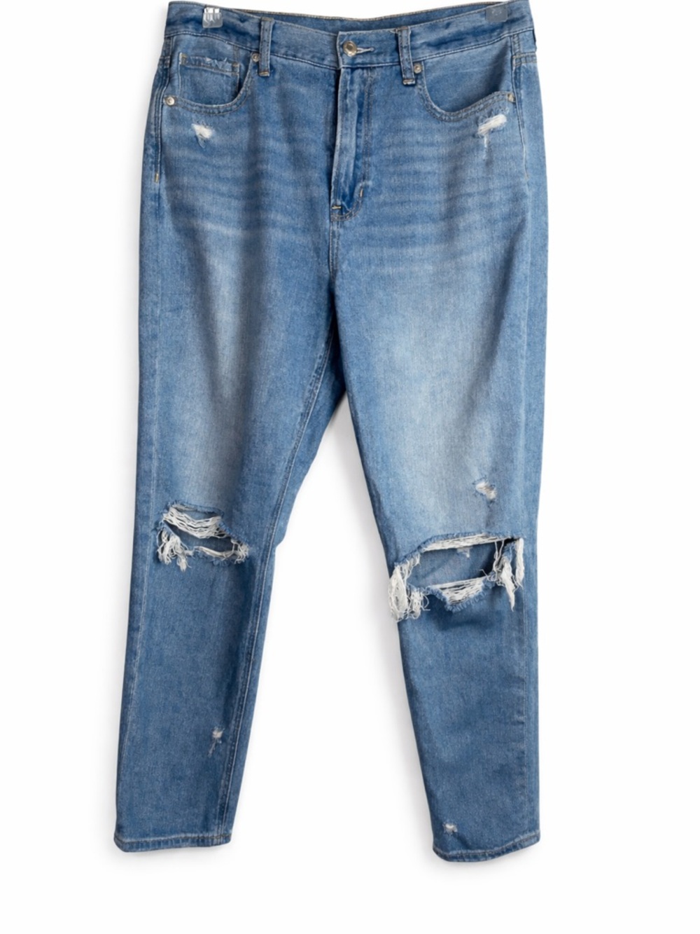 American Eagle Boyfriend Jeans Distressed Light Wash High Rise Size 10